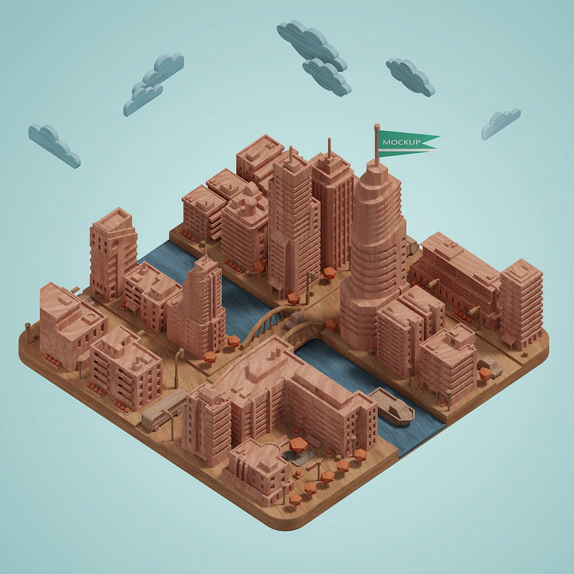 Wooden cities stock designs 2