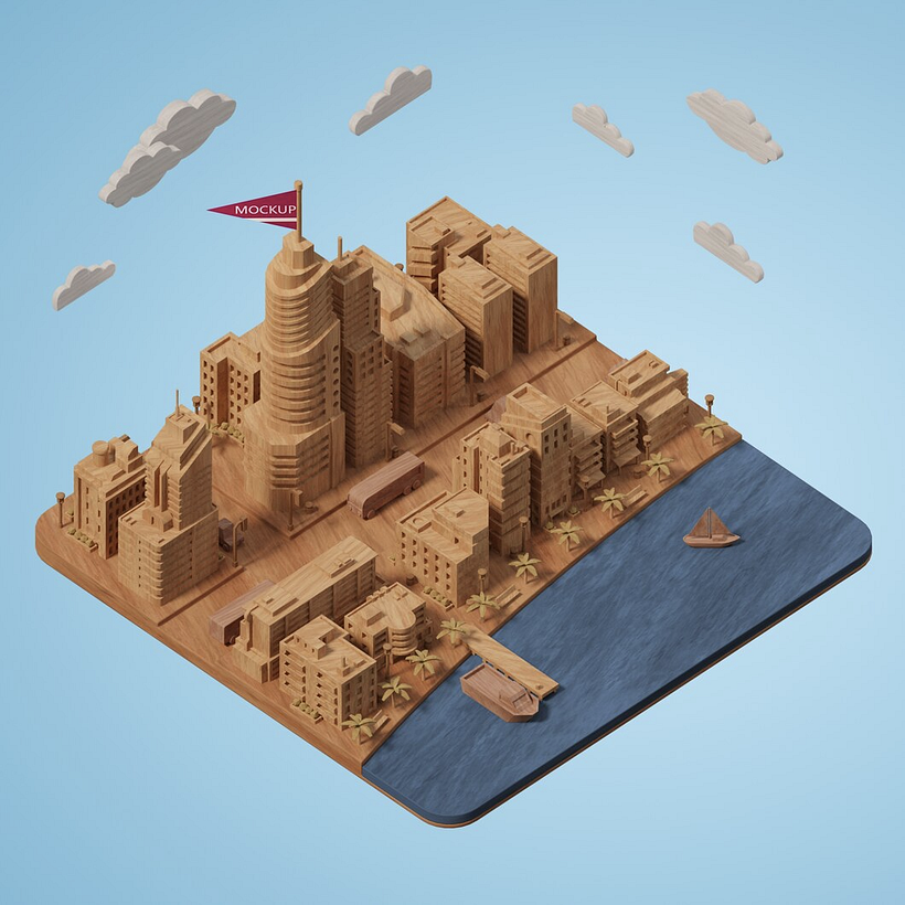 Wooden cities stock designs 7