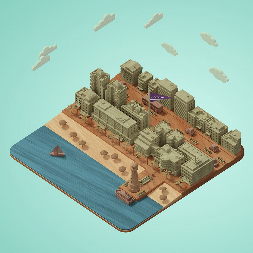 Wooden cities stock designs 4