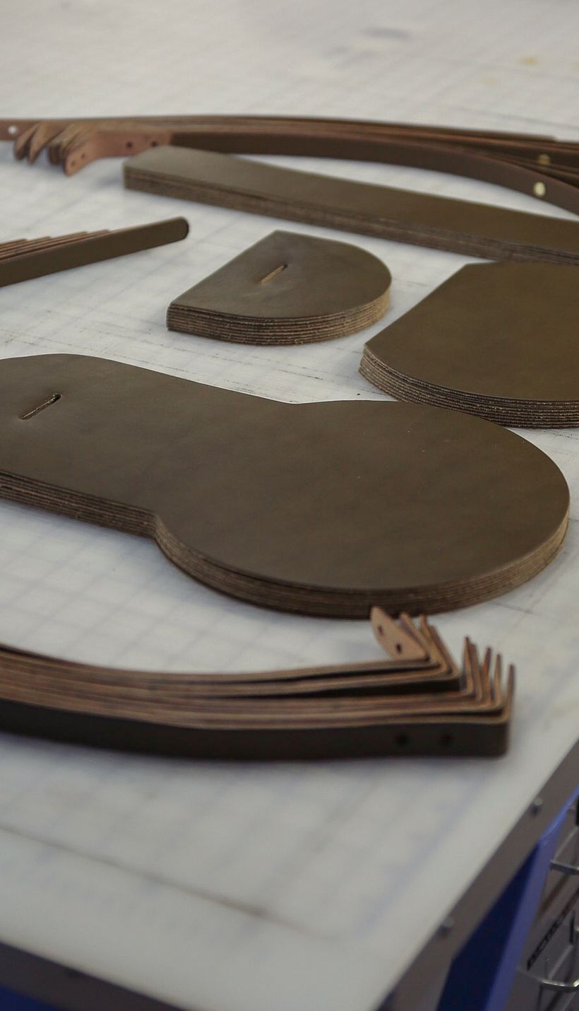 Leather panels for the Phoebe all cut out