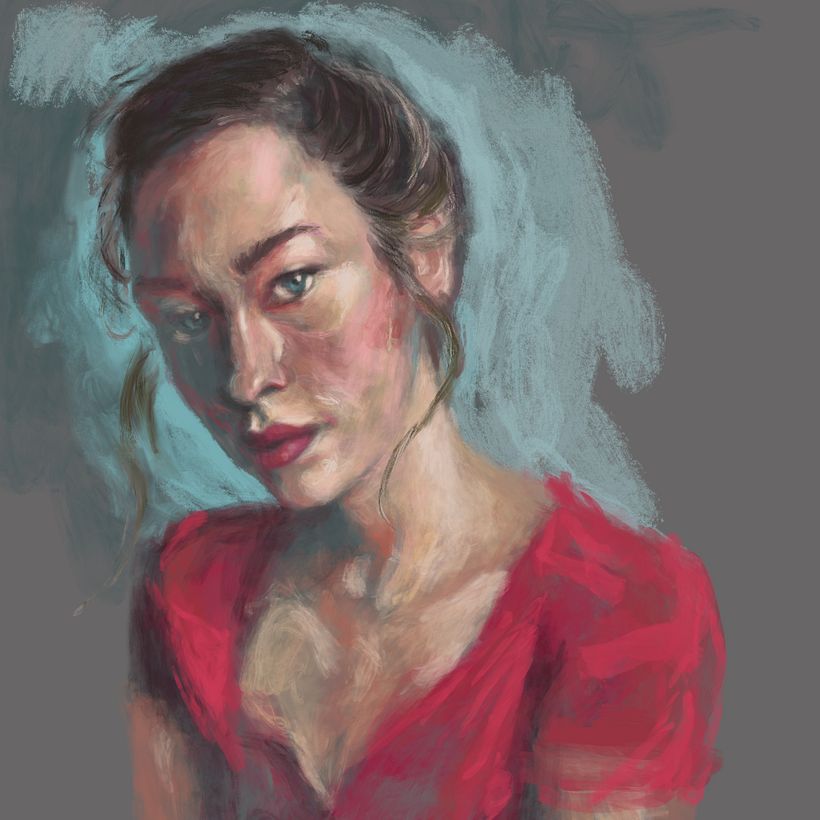 Joanna in red