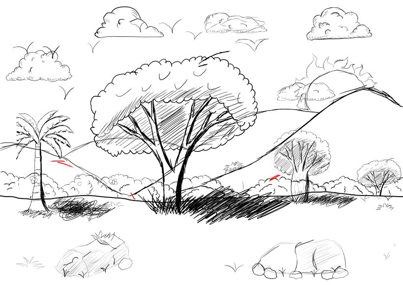paisaje boceto