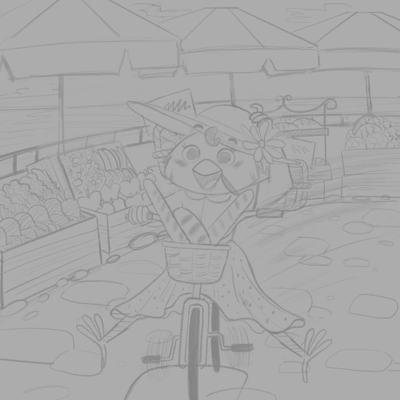 I started with the initial and refined sketch