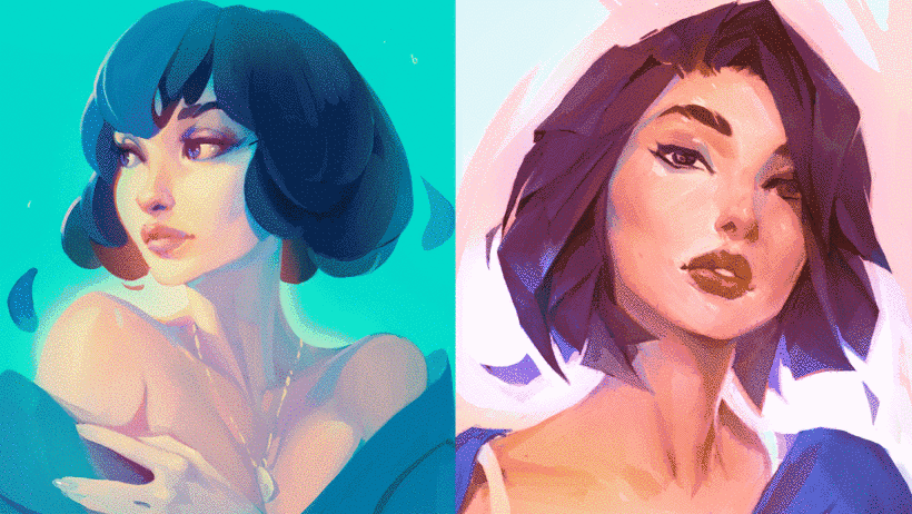 A selection of Georgi Georgiev's digital character paintings.