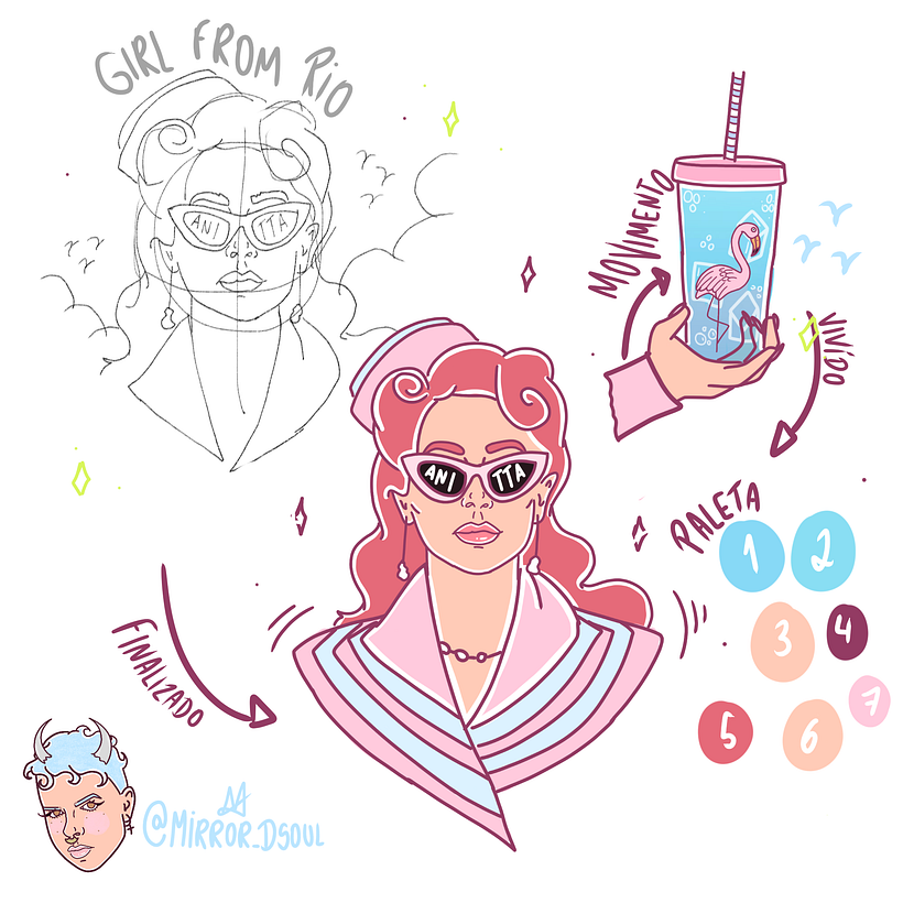 Girl From Rio - Stickers Oficiais - Traditionelle Illustration