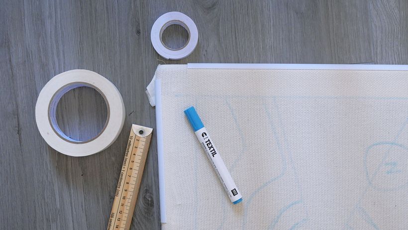 drawing on the fabric