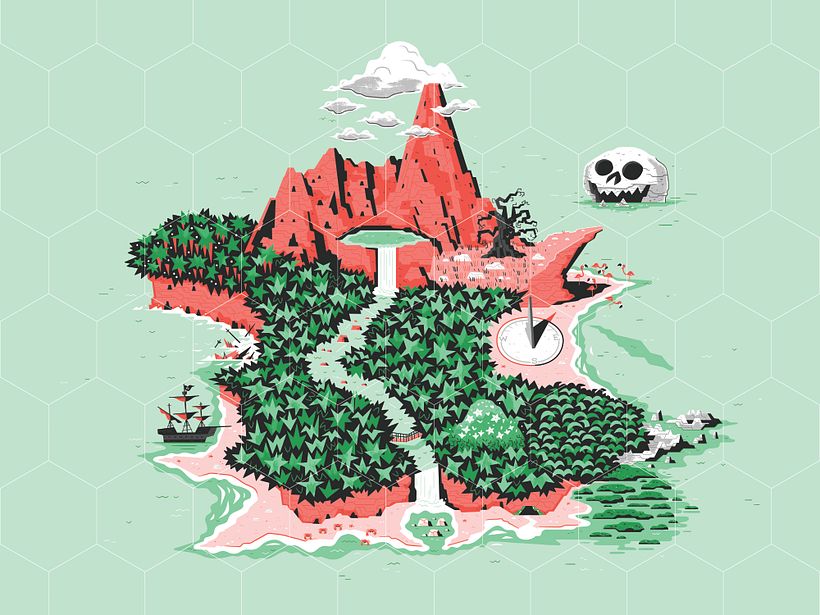 The finished map of Neverland!