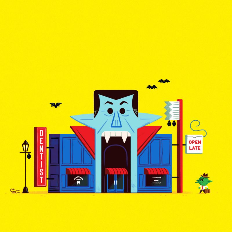 The dentist's office.