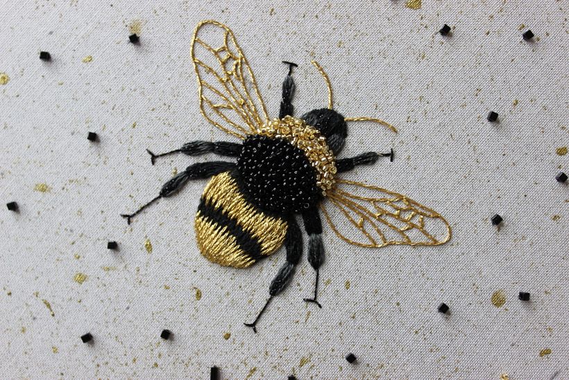 Gold Bumblebee with Metallic Paint  2