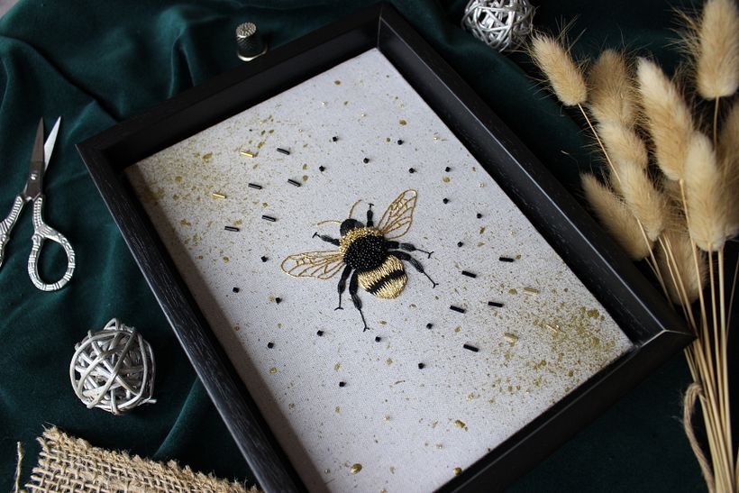 Gold Bumblebee with Metallic Paint  4