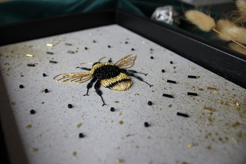 Gold Bumblebee with Metallic Paint  4