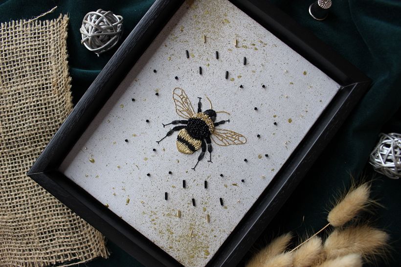 Gold Bumblebee with Metallic Paint  5