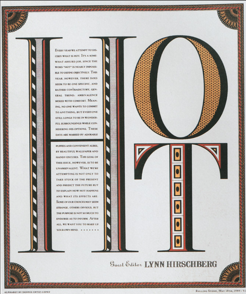 "Hot Magazine", Fred Woodward (1990). Colección: Just Type Two. 
