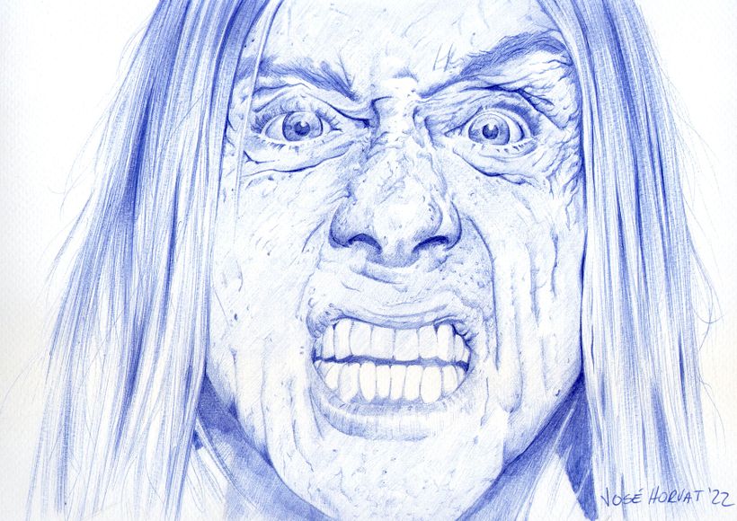 Iggy Pop: Retrato realista con bolígrafo 2