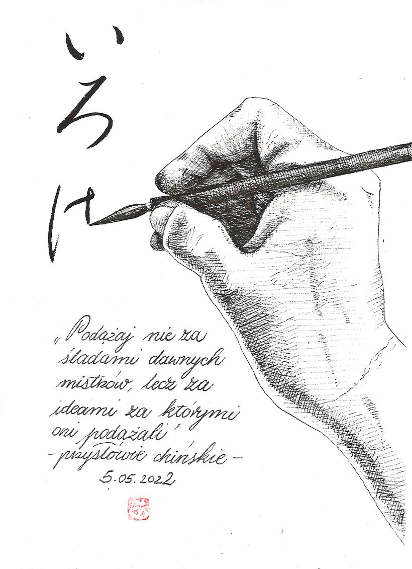 ćwiczenia kaligrafii japońskiej