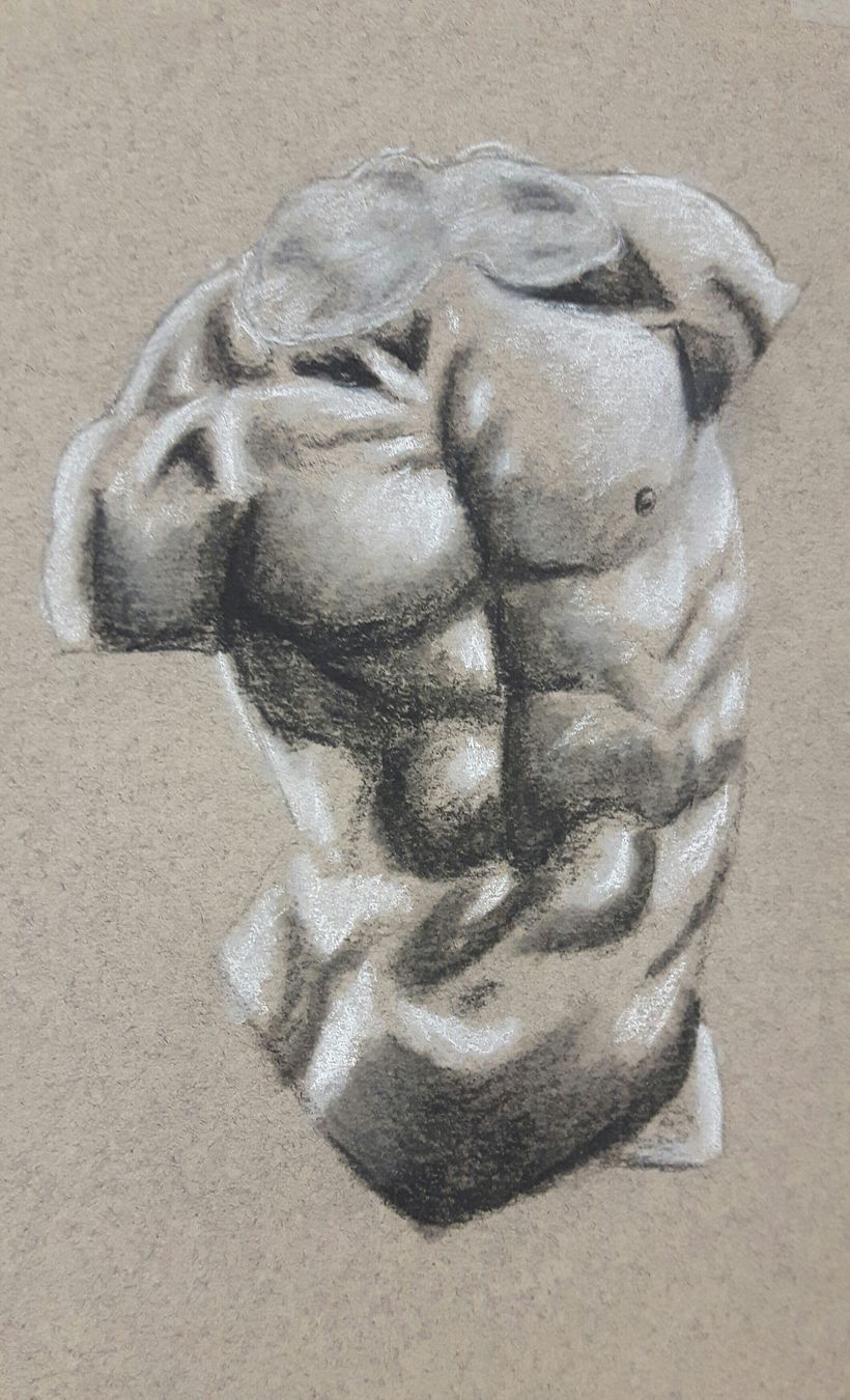 Charcoal sketch copied from a photograph