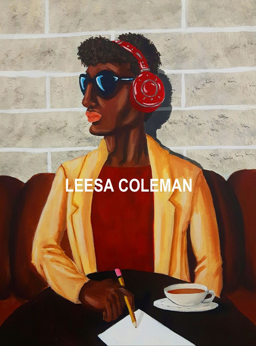 Coffee Crowd: In the Zone - acrylic on canvas