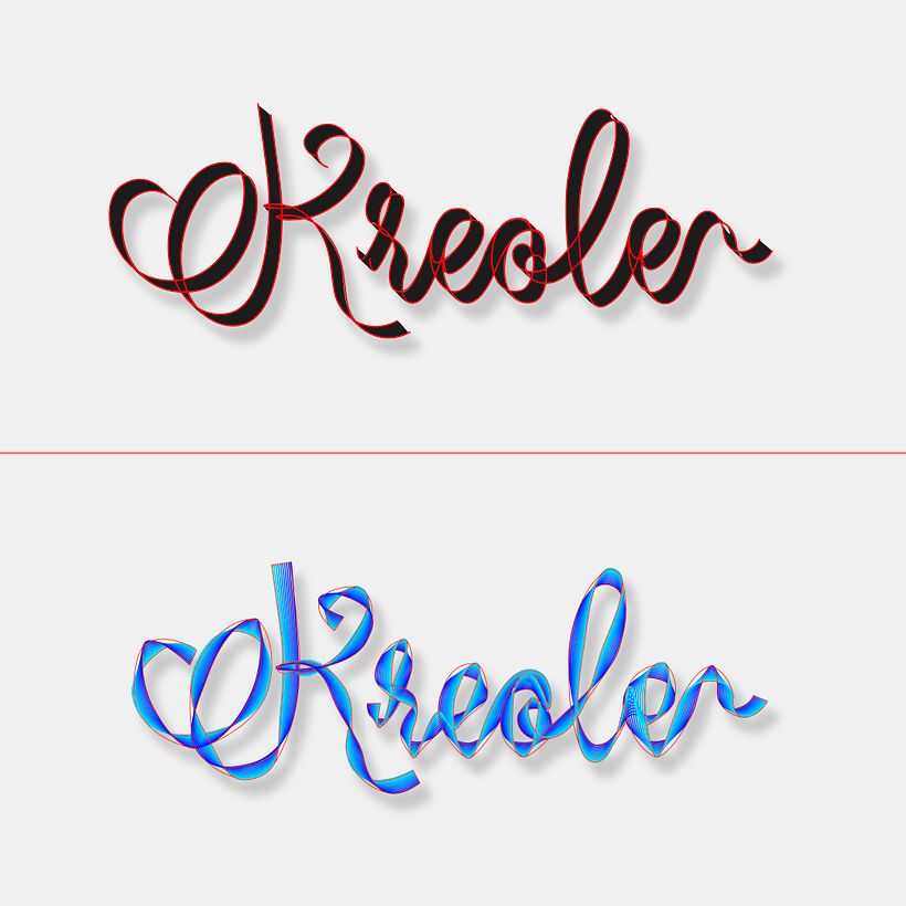 Vectorización de mi palabra para aplicar el efecto Ribbons style
