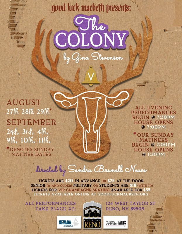 The poster for the premiere of "The Colony," the 2021 winner of Good Luck Macbeth's New Works Initiative