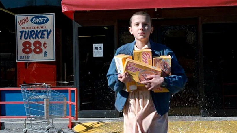 In season one of "Stranger Things", Eleven is obsessed with popular 1980s breakfast food, Eggo Waffles.