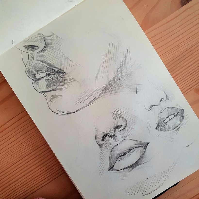 Il mio progetto del corso: Ritratto su blocco da disegno: esplora il volto umano 14