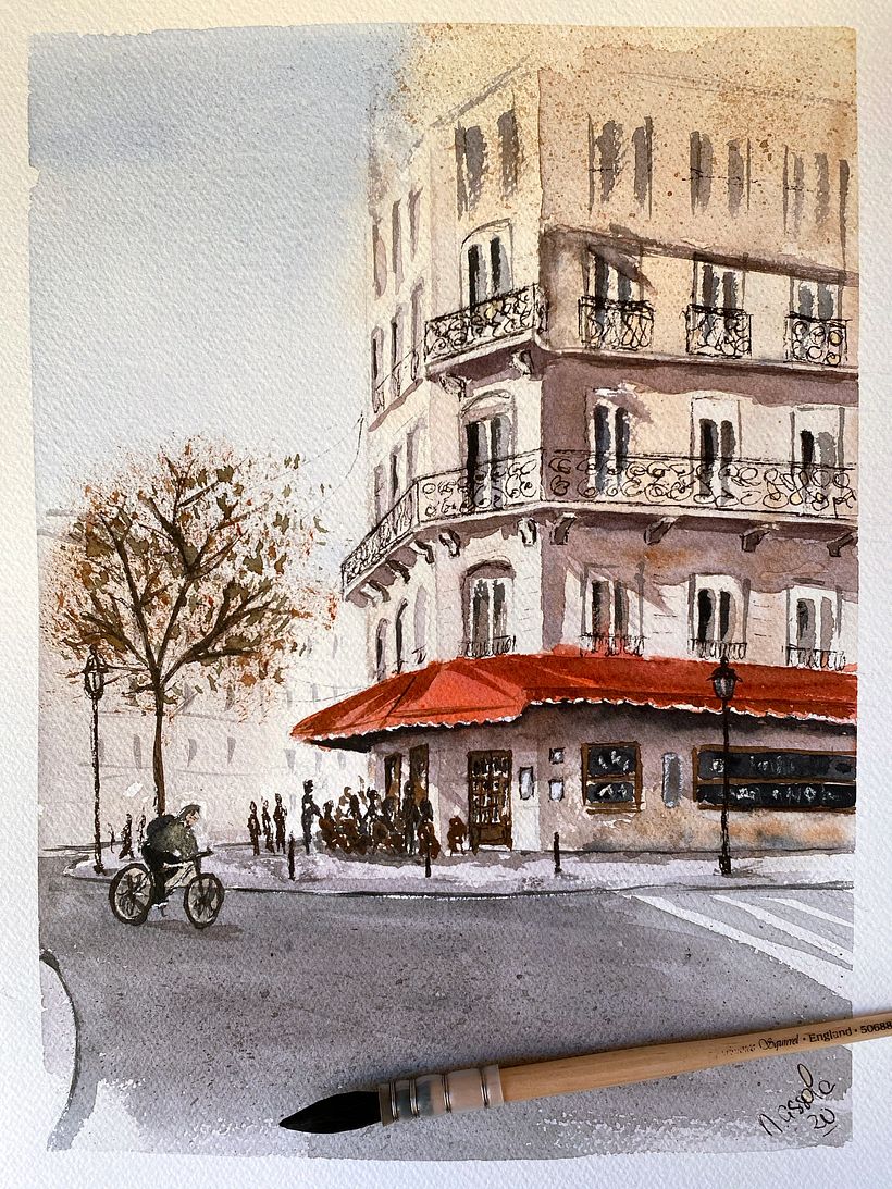 Meu projeto do curso: Desenho arquitetônico com aquarela e tinta 3