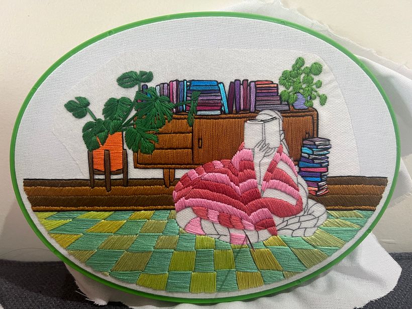 Rainy Day Reader - Embroidery