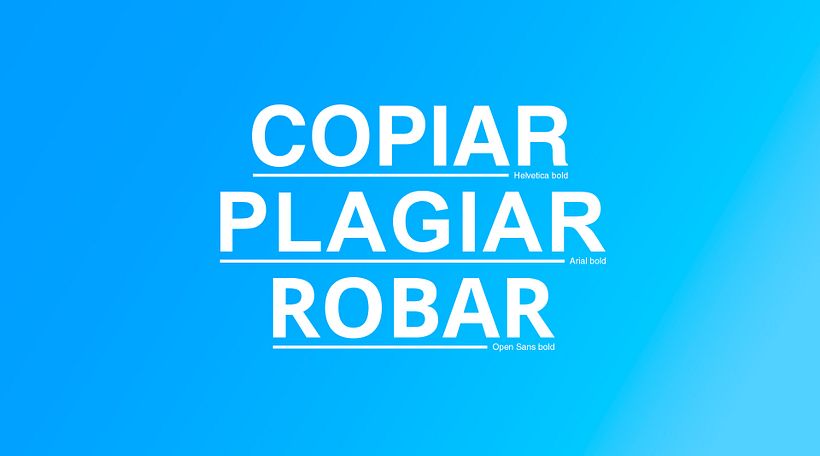 La ilustración muestra tres tipografías: la Helvetica (1957, original), la Arial de Microsoft (1982, copia) y la Opens San
