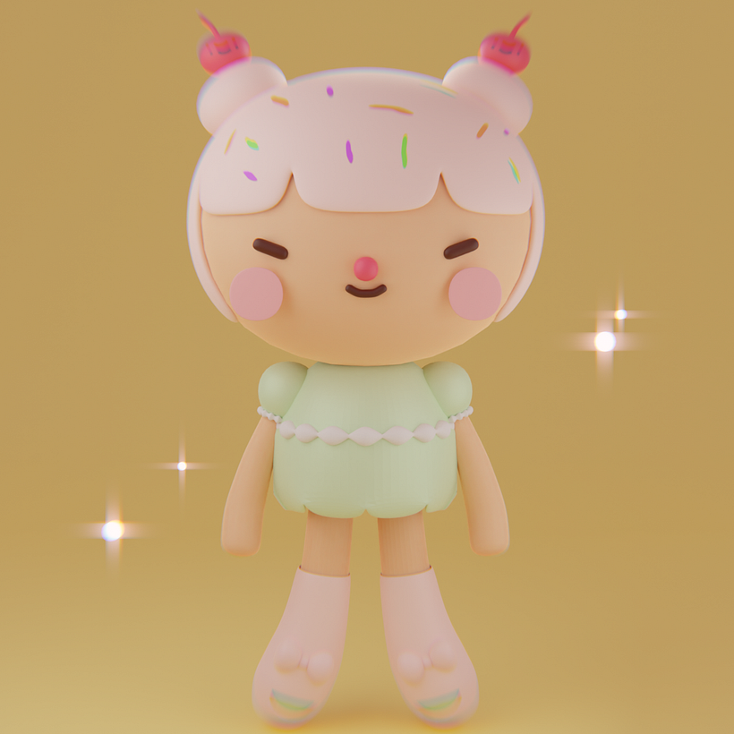 My project for course: Kawaii Character Creation in 3D with Blender  3