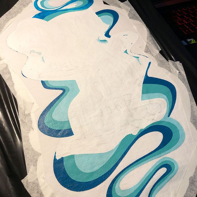 Segunda etapa do processo de pintura