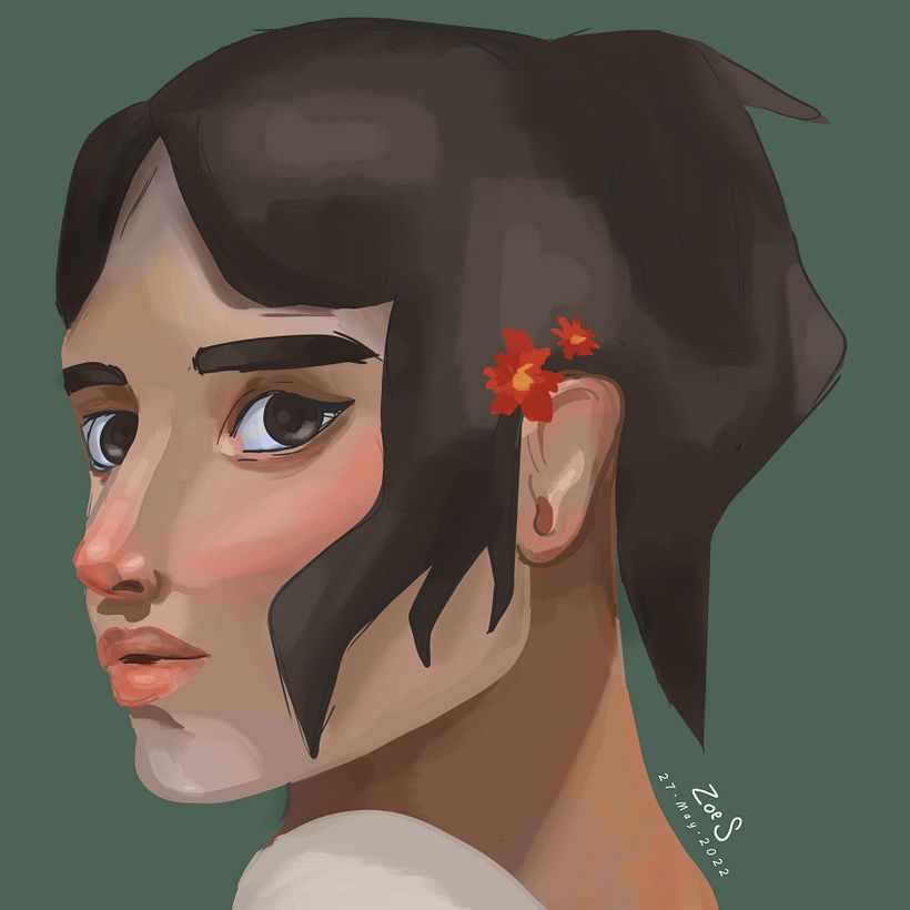 Para hacer el retrato usé una foto mía. ✨