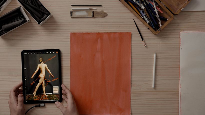 Materiales básicos para dibujar la figura humana.