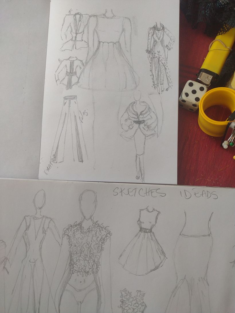 the gribouillage/initial sketch