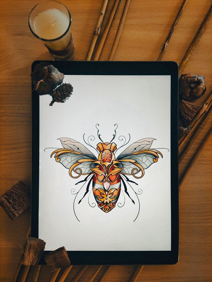 My project for course: Artistic Tattoo Design with Golden Effects in Procreate 3