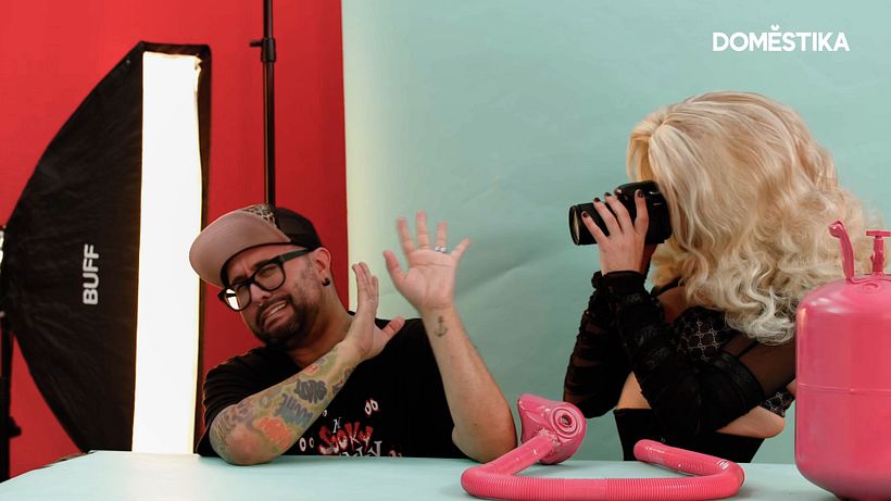 David Ayllon (left) and RuPaul’s Drag Race star Scarlet Envy (right).