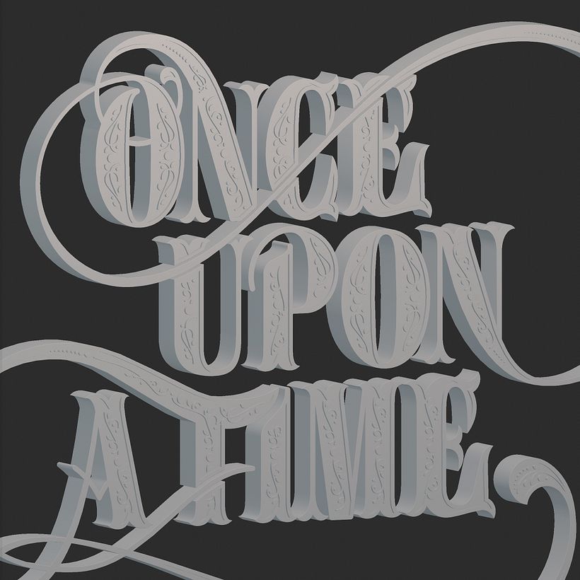 I bring the vectors into Cinema and start modeling the lettering piece.