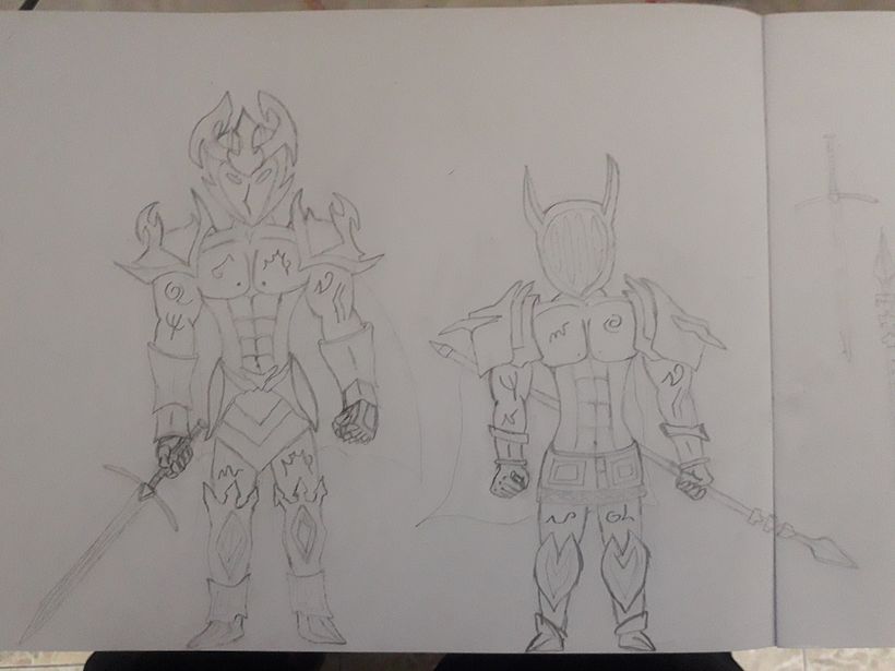 Mi proyecto del curso: Fábrica de personajes ilustrados, Los 2 Guerreros Oscuros 1