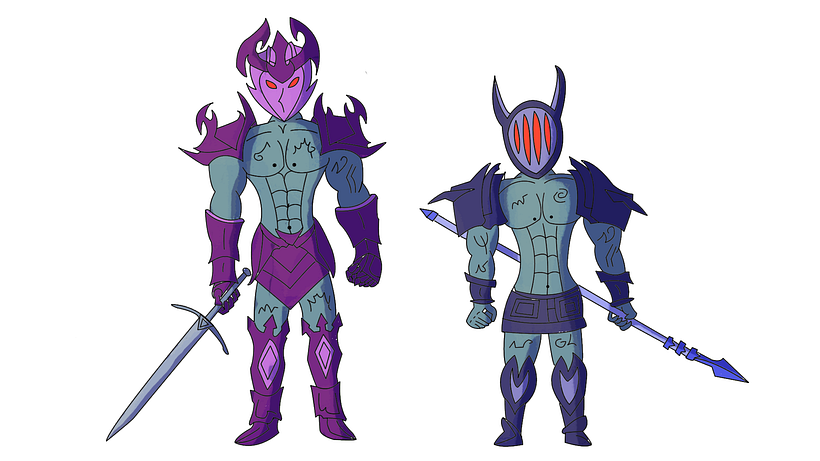 Mi proyecto del curso: Fábrica de personajes ilustrados, Los 2 Guerreros Oscuros 4