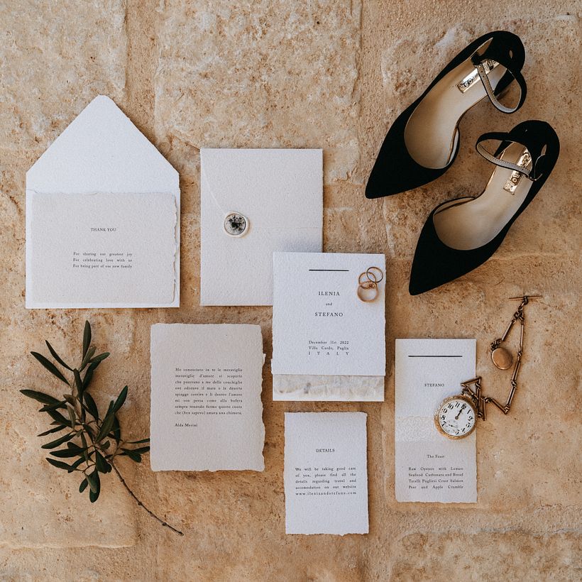 Mixed Media Wedding Stationery 7