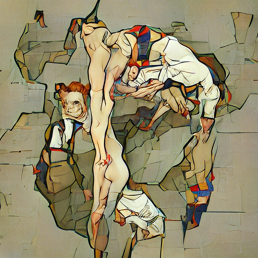 "Asymmetrische Befreiung" von AI Botto, die im Dezentralen Pavillon zu sehen sein wird.