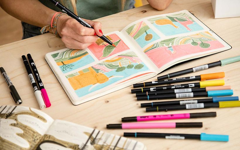 Los diarios nos permiten explorar múltiples ideas con distintos medios y técnicas. 