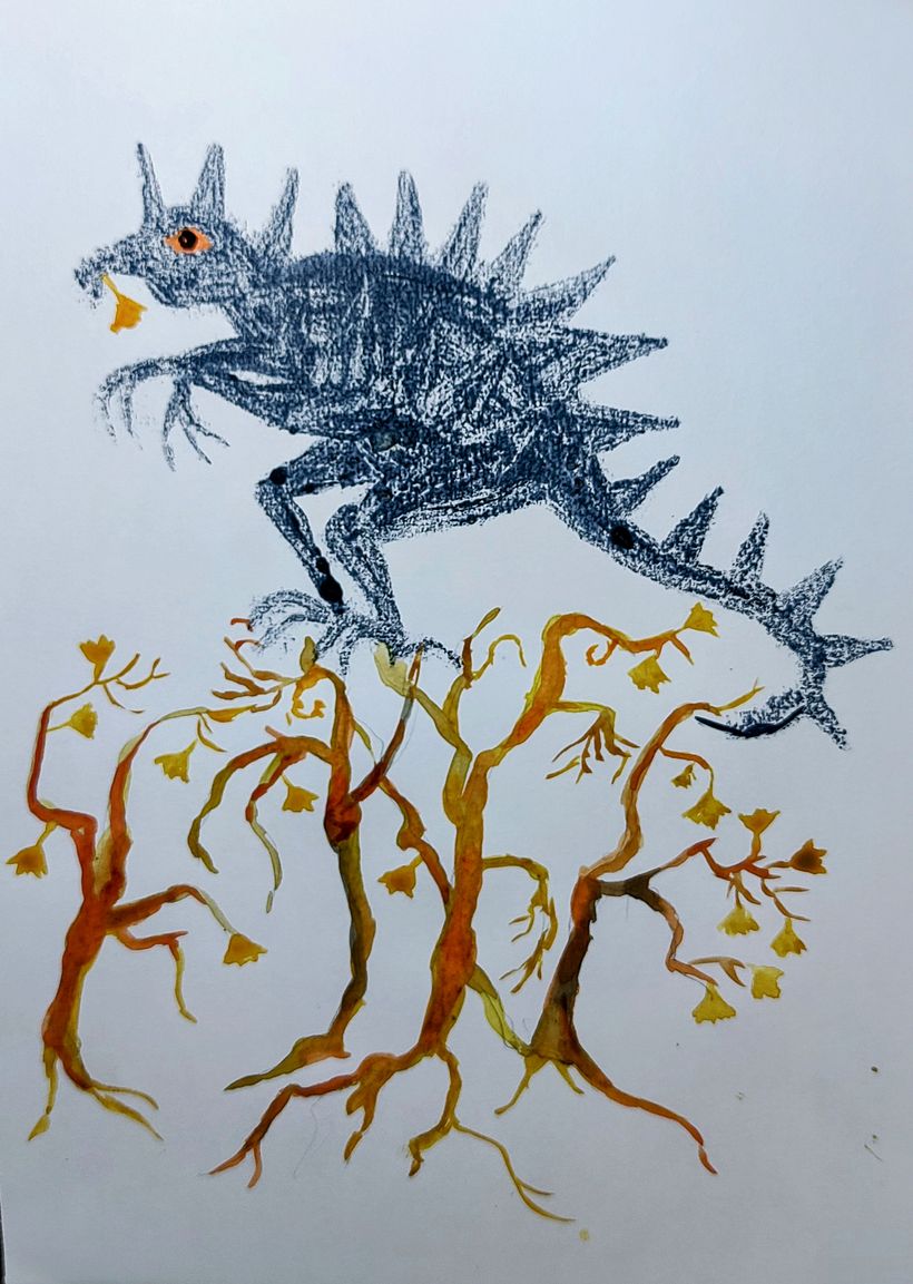 My project for course: Experimental Illustration with India Ink and Acrylics 4