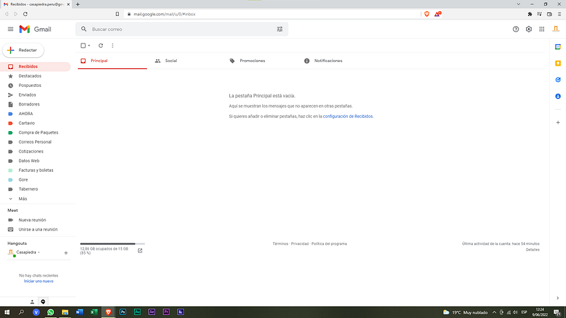 1. Ordené mi correo personal y laboral