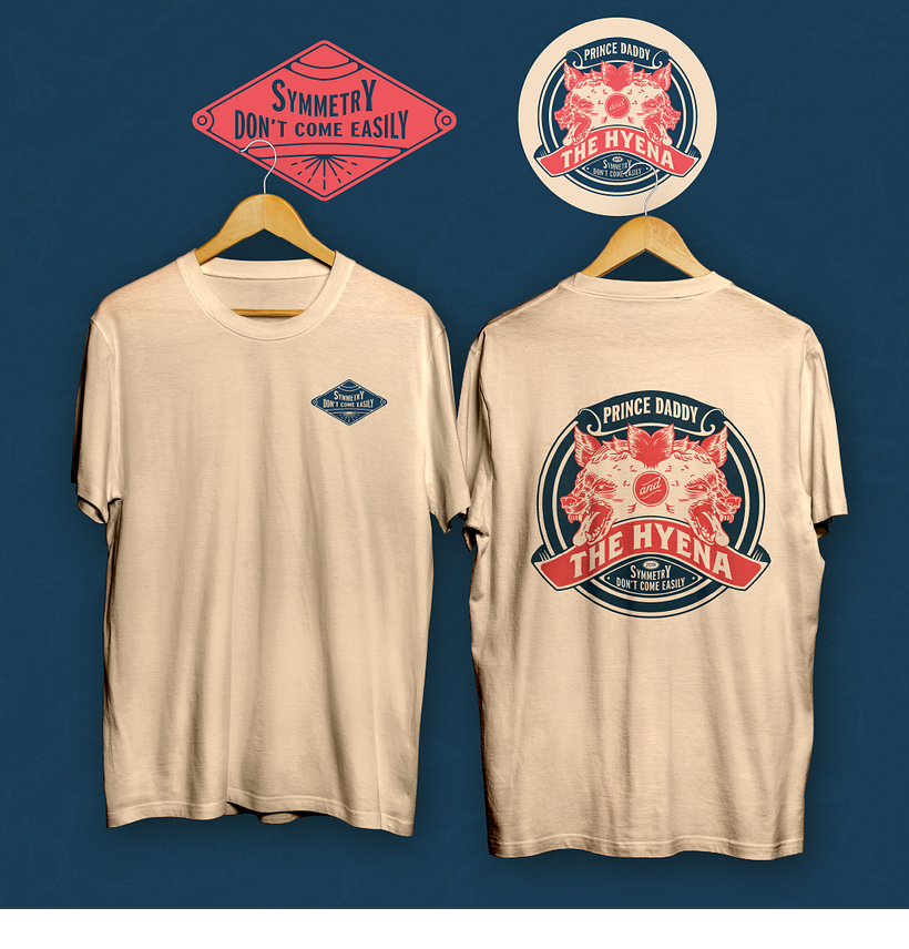 Shirt mockup of the badge design and secondary badge.
