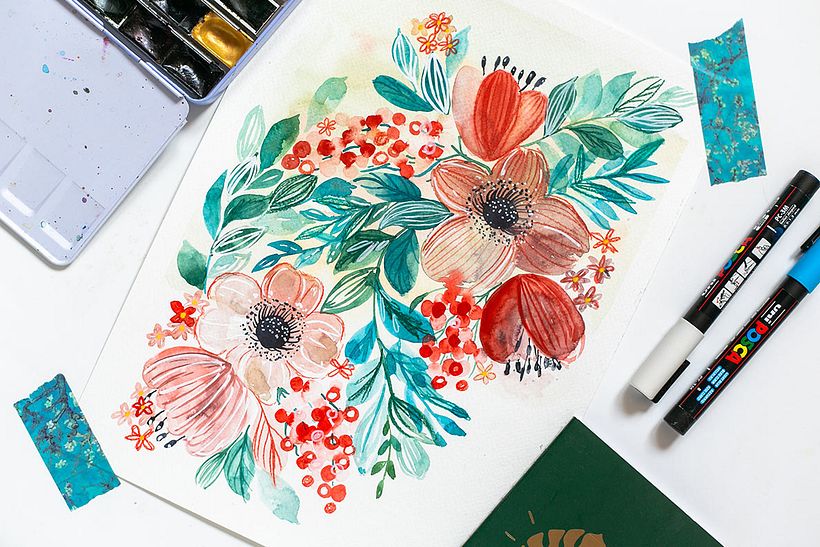 My project for course: Artistic Floral Watercolor: Connect with Nature 1