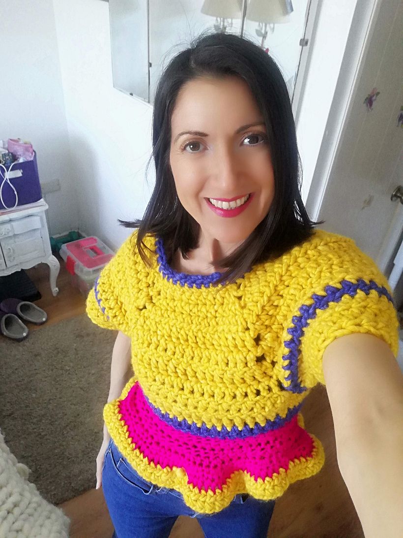 Mi proyecto del curso:  Top-down: prendas a crochet de una sola pieza 5