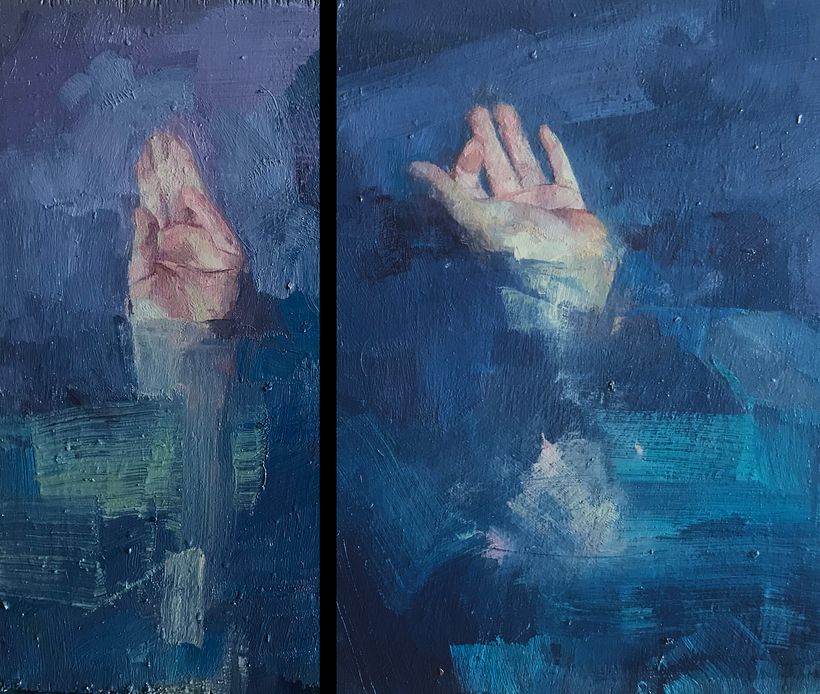 Oil on recycled wood 35x35cm 2022