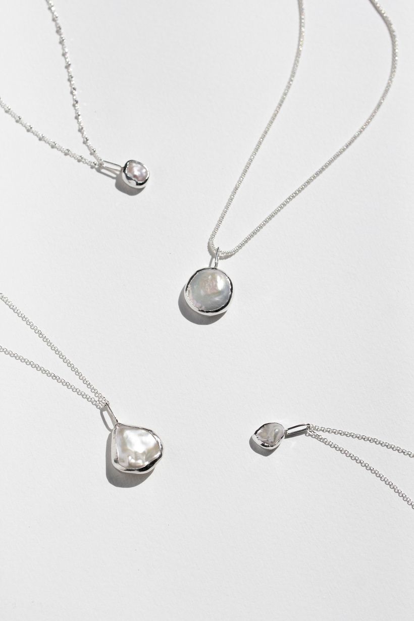 Silver Pearl Jewelry Set 4