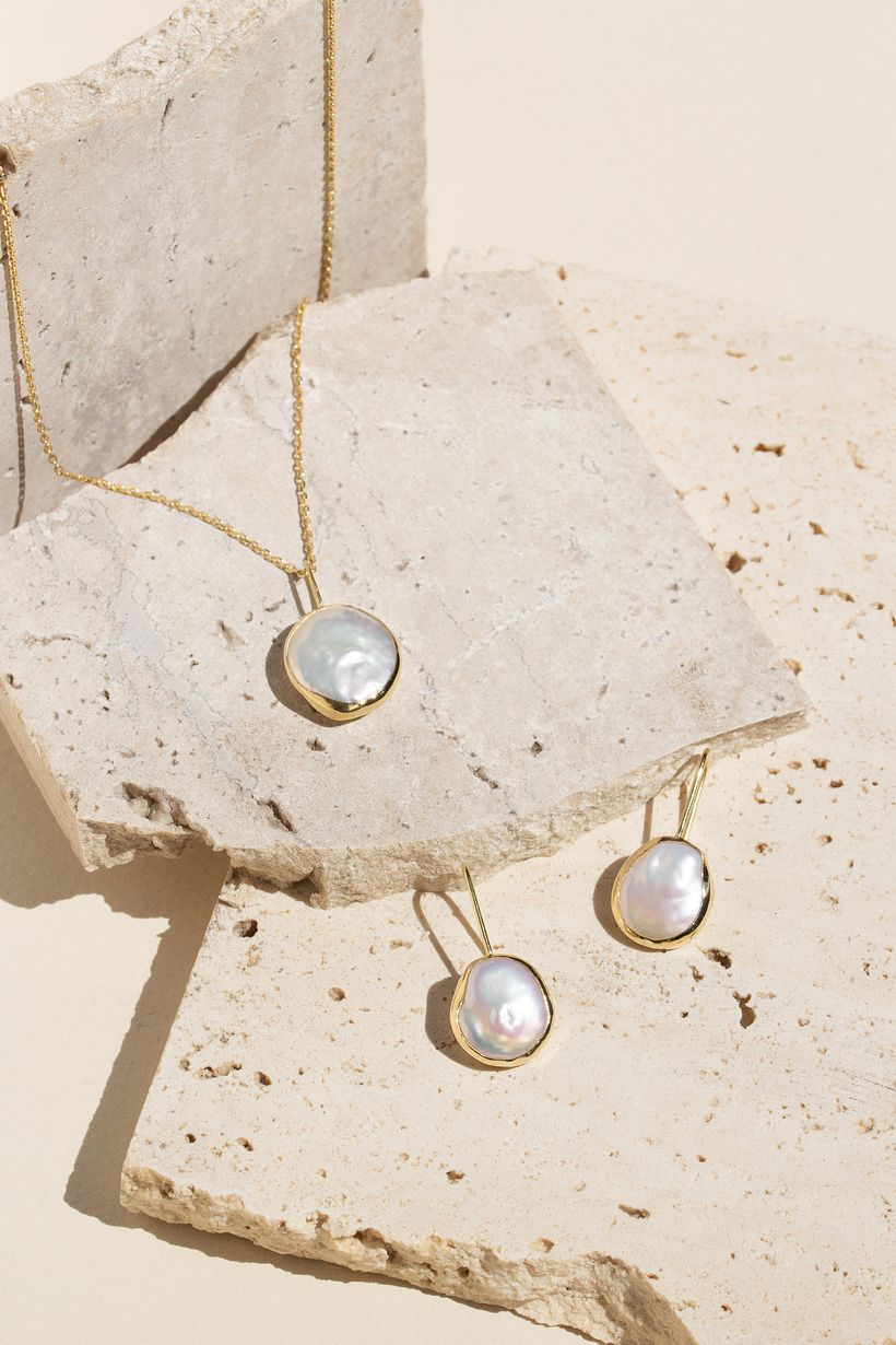 Gold Pearl Jewelry Set 1