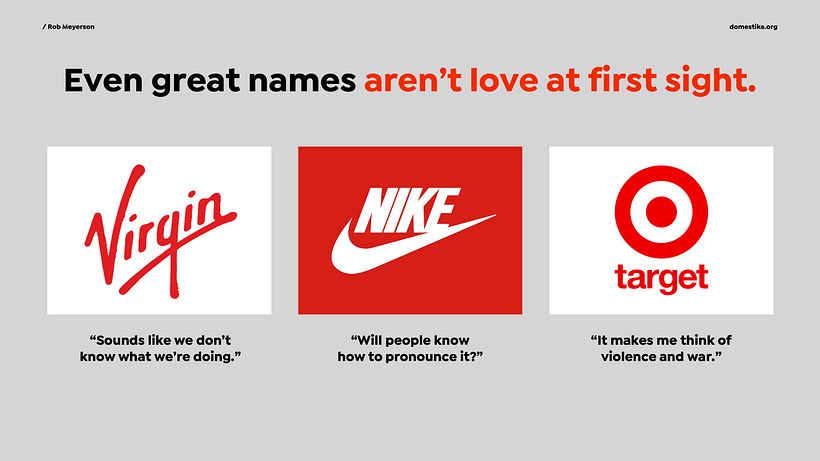 About brand naming: There is no perfect brand name.